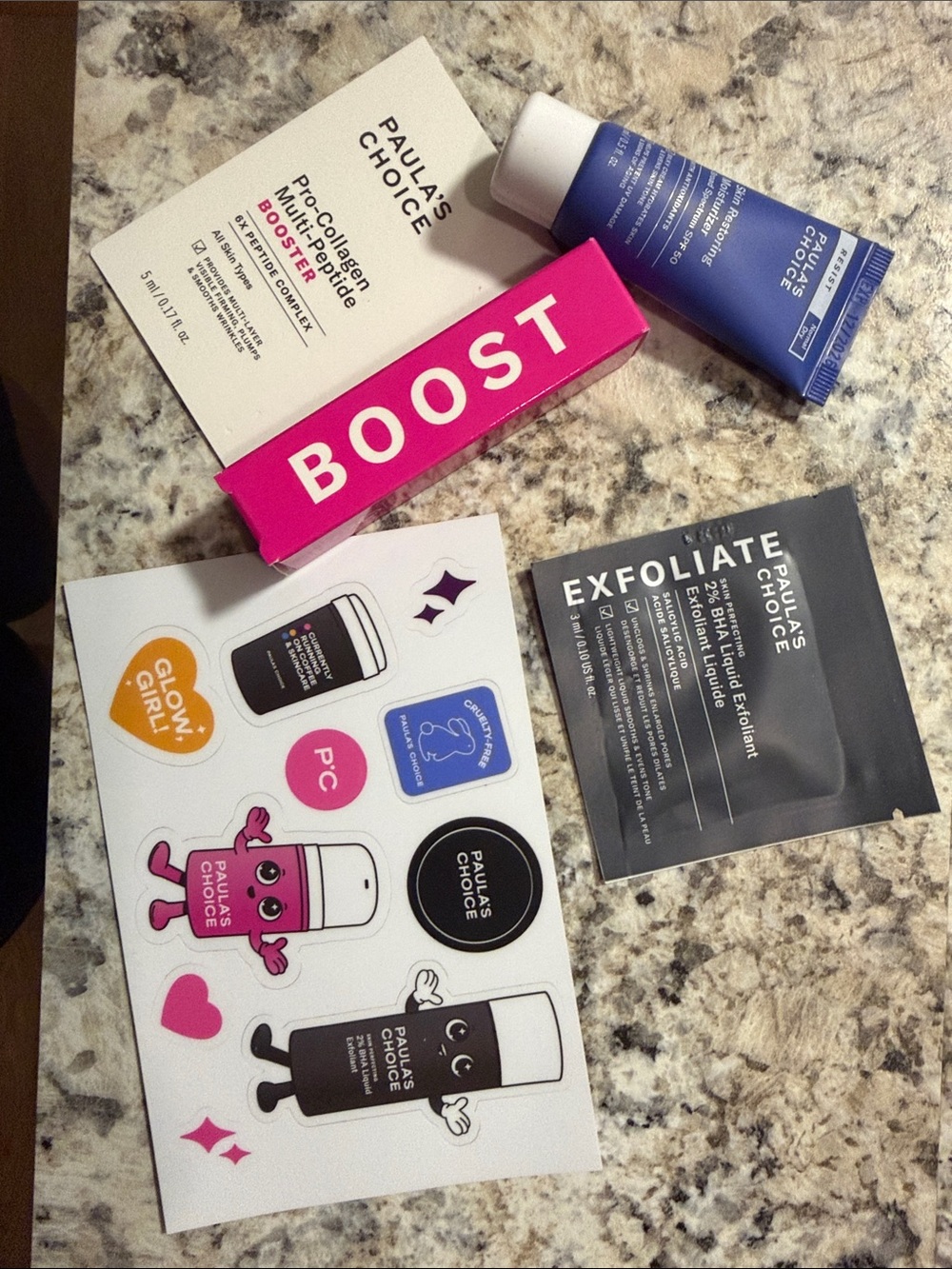 Paula's Choice BOOST Pink Box & Skincare Sample Set with Blue Tube